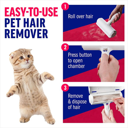 Pet Hair Remover Roller-Cat and Dog Hair Remover for Couch, Carpet,Clothing,Bedding - Portable, Multi-Surface Fur Removal Tool